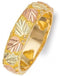 Women's Thin Wedding Band, 10k Yellow Gold, 12k Green and Rose Gold Black Hills Gold Motif
