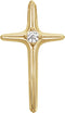 Solitaire Diamond Cross 14k Yellow Gold Pendant (.07 Ct, G-H Color, SI1 Clarity)