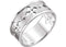 Cross Pierced Bead-Blast Band, Rhodium-Plated 14k White Gold, Size 6
