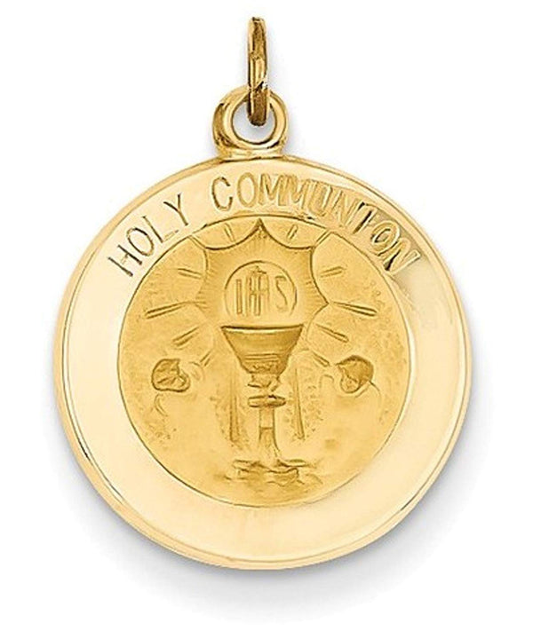 14k Yellow Gold Holy Communion Medal Pendant (17X15MM)