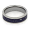Blue Stardust, 14k White Gold, Meteorite Shavings 6mm Comfort-Fit Titanium Band
