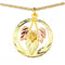 Diamond-Cut Circle with Leaves Pendant Necklace, 10k Yellow Gold, 12k Green and Rose Gold Black Hills Gold Motif, 18"