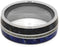 Lapis Lazuli, Dinosaur Bone, Deer Antler 9mm Comfort-Fit Titanium Wedding Band, Size 15.5