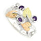 Lab Created Alexandrite June Birthstone Ring, Sterling Silver, 12k Green and Rose Gold Black Hills Gold Motif, Size 6.25
