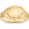Women's Oval Floral Embossed 18k Yellow Gold Signet Ring (10.2MM), Size 6