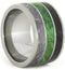 Green Box Elder Burl, Dinosaur Bone, Gibeon Meteorite 11mm Comfort-Fit Titanium Band, Size 9.25