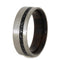 Black Stardust, Ironwood Sleeve 7mm Comfort-Fit Brushed Titanium Wedding Band