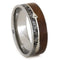 Arrow, Deer Antler, Ironwood Burl Wood 8mm Comfort-Fit Titanium Band, Size 12