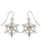 Snowflake Earrings, Sterling Silver, 12k Green and Rose Gold Black Hills Gold Motif