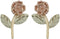Rose Flower Earrings, 10k Yellow Gold, 12k Green and Rose Gold Black Hills Gold Motif