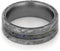 Dinosaur Bone and Gibeon Meteorite 7mm Comfort-Fit Matte Titanium Band, Size 9
