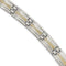 Men's Polished Stainless Steel with 14k Yellow Gold Link Bracelet, 8.75"