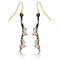 Black Powder Coat Petite Earrings, 10k Yellow Gold, 12k Green and Rose Gold Black Hills Gold Motif