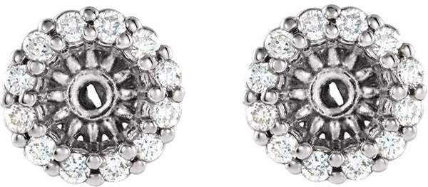 Platinum Diamond Cluster Earring Jackets (3.6MM) (0.125 Ctw, G-H Color, SI2-SI3 Clarity)