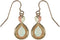 Opal Cabochon Teardrop Earrings, 10k Yellow Gold, 12k Green and Rose Gold Black Hills Gold Motif