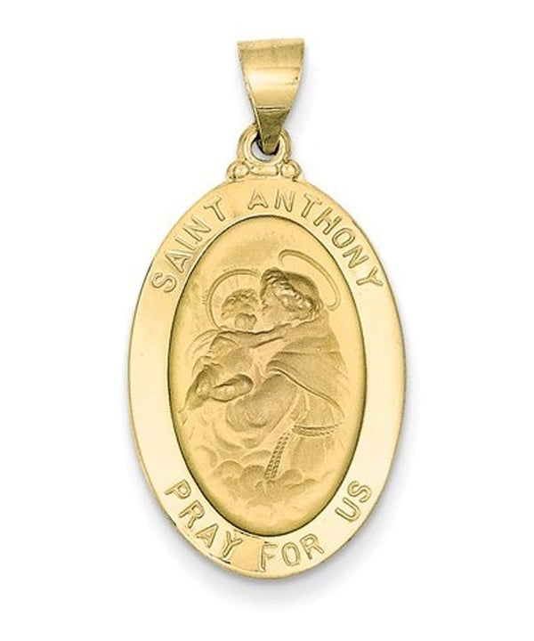 14k Yellow Gold St. Anthony Medal Pendant (26X15MM)