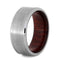 Brushed Titanium 8mm Comfort-Fit Bloodwood Band