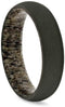 Sandblasted Titanium 6mm Comfort-Fit Deer Antler Sleeve Dome Band, Size 14.5