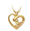 Diamond with High Polished Heart Pendant Necklace, 10k Yellow Gold, 12k Green and Rose Gold Black Hills Gold Motif, 18" (0.03 Ct)