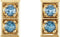 Aquamarine Two-Stone Earrings, 14k Yellow Gold