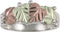 Diamond-Cut Heart Leaf Band, Sterling Silver, 12k Green and Rose Gold Black Hills Gold Motif, Size 8.25