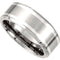 9mm Titanium and Sterling Silver Beveled Comfort Fit Band, Size 8.5