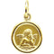 18k Yellow Gold Round Angel Medal (12.00 MM)