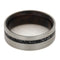 Black Stardust, Ironwood Sleeve 7mm Comfort-Fit Brushed Titanium Wedding Band