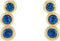 Chatham Created Blue Sapphire Three-Stone Ear Climbers, 14k Yellow Gold