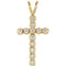 Paternoster Diamond Cross 14k Yellow Gold Pendant