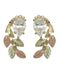 CZ Pear Inlaid Leaf Earrings, 10k Yellow Gold, 12k Rose and Green Gold Black Hills Gold Motif