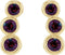 Mozambique Garnet Three-Stone Ear Climbers, 14k Yellow Gold