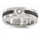 Cable Squared Collection Gray Titanium, Black Ti Memory Cable, Diamond 7MM Band (.10 Ct, G-I, I1)