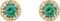 Chatham Created Emerald and Diamond Halo-Style Earrings, 14k Yellow Gold (5 MM) (.16 Ctw, G-H Color, I1 Clarity)