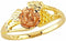 Rose and Grape Cluster Ring, 10k Yellow Gold, 12k Pink and Green Gold Black Hills Gold Motif, Size 8.75
