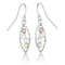 Diamond-Cut Oval Dangle Earrings, Sterling Silver, 12k Green and Rose Gold Black Hills Gold Motif