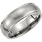 Satin Titanium 7mm Domed Grooved Inlay Comfort Fit Band