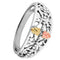 Cut-Out Granulated Black Hills Gold Motif Rhodium Plate Sterling Silver Band, Size 9