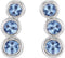 Platinum Aquamarine Three-Stone Ear Climbers
