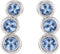 Aquamarine Three-Stone Ear Climbers, Sterling Silver