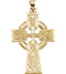 Celtic Halo Cross 14k Yellow Gold Pendant