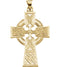Celtic Halo Cross 14k Yellow Gold Pendant