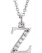 Diamond Initial 'z' Lowercase Letter Rhodium-Plate 14k White Gold Pendant Necklace, 16" (.03 Ctw GH, I1)
