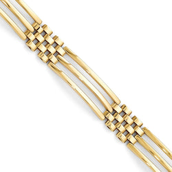 Men's Polished 14k Yellow Gold 8.75mm Link Bracelet, 8.25"