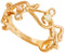 Diamond Swirling Vine Design Ring, 10k Yellow Gold, 12k Green and Rose Gold Black Hills Gold Motif (.06 Ct)