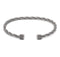 Men's Signature Cable Collection Gray Titanium 5mm Cable Wire with Cast Titanium Accent Cuff Bangle Bracelet, 7"