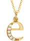 Diamond Initial 'e' Lowercase Letter 14k Yellow Gold Pendant Necklace, 16" (.03 Ctw, GH Color, I1 Clarity)