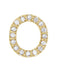 14k Yellow Gold Gold Diamond Letter 'O' Initial Stud Earring (Single Earring) (.07 Ctw, GH Color, I1 Clarity)