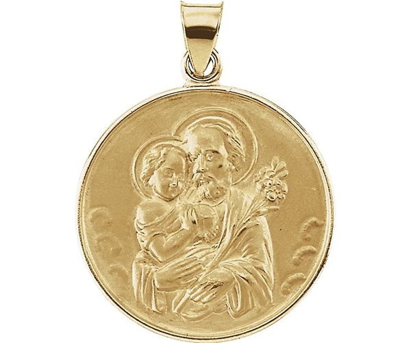 18k Yellow Gold St. Joseph Medal (13 MM)