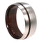 Bolivian Rosewood Sleeve and Pinstripe 8mm Comfort Fit Brushed Titanium Band, Size 4.5